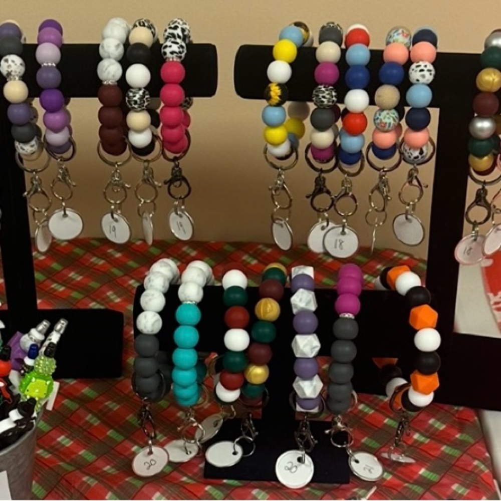Colorful Beaded Keychain Bracelets